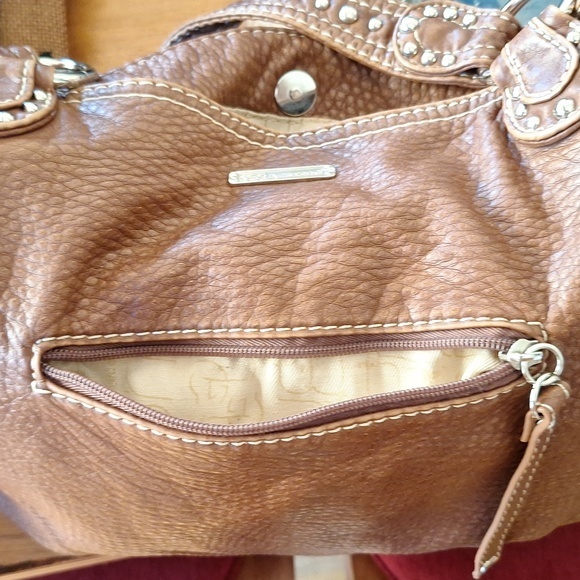 Red by Marc Ecko Soft Pebbled Vegan Leather Hobo Slouch Bag - Picture 16 of 17